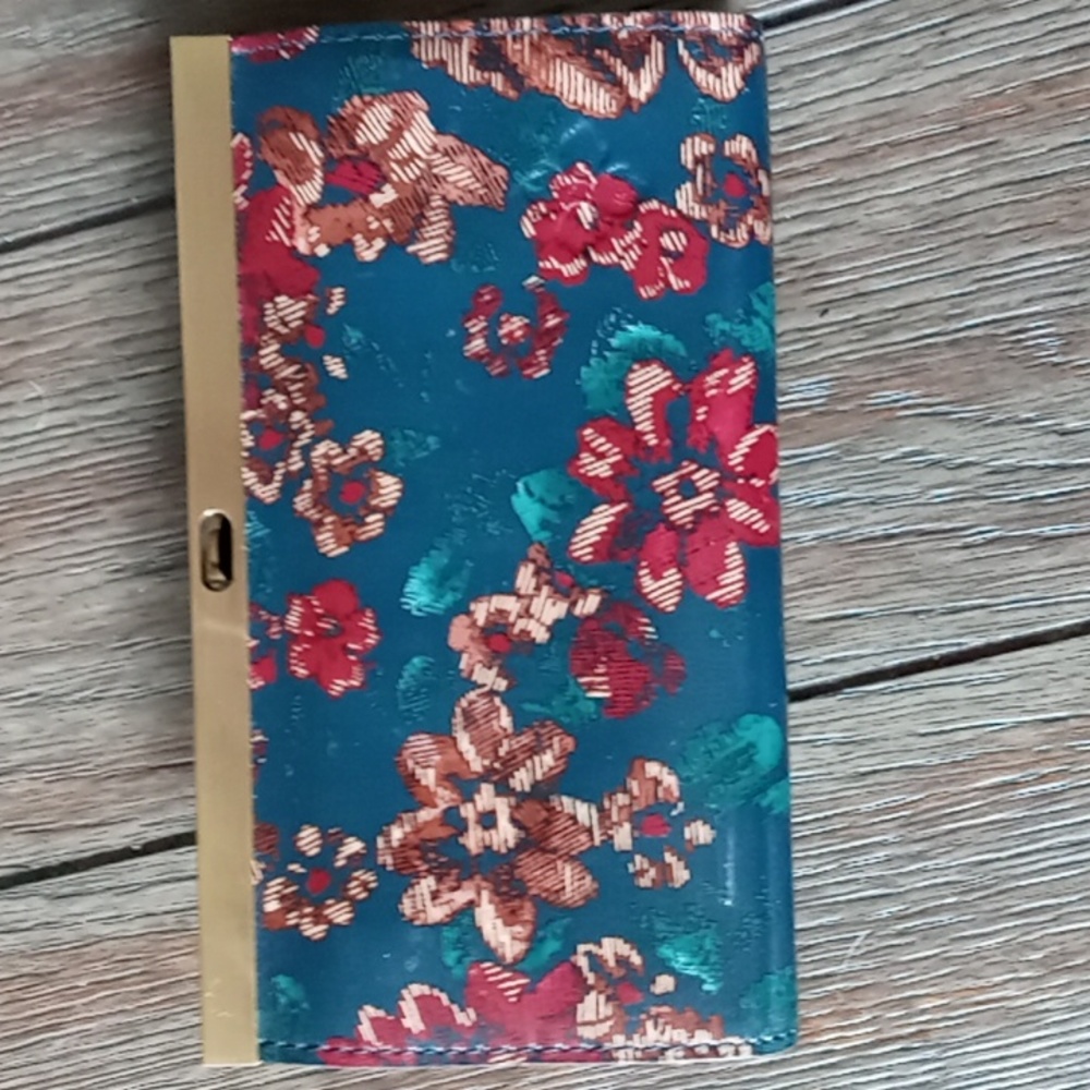 Patricia Nash Blue Floral Wallet with Romantic Design